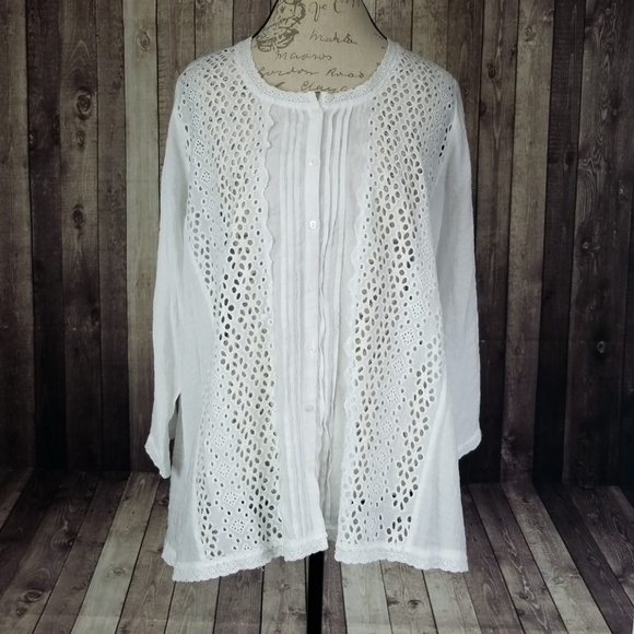Sundance Tops - Sundance white eyelet button down blouse